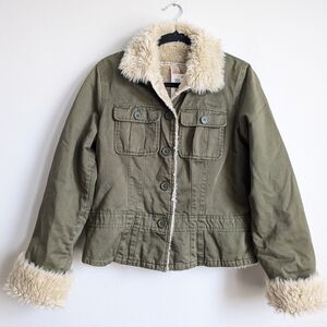 Y2K Vintage Abercrombie & Fitch Olive Green Penny Lane Style Military Jacket L